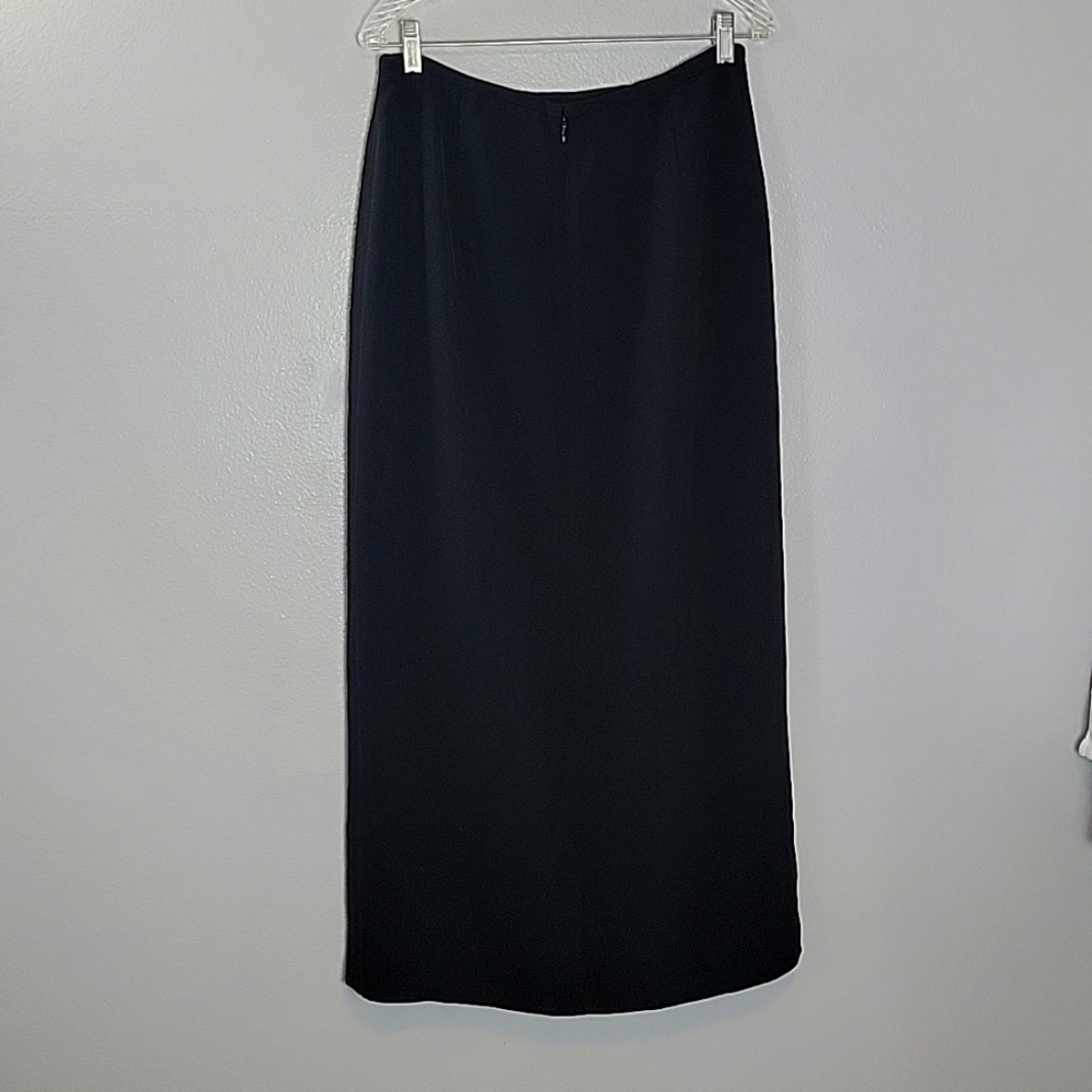 Apostrophe black lined maxi skirt with slit